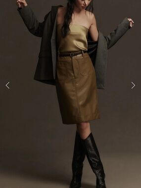 The Colette Faux Leather Skirt by Maeve